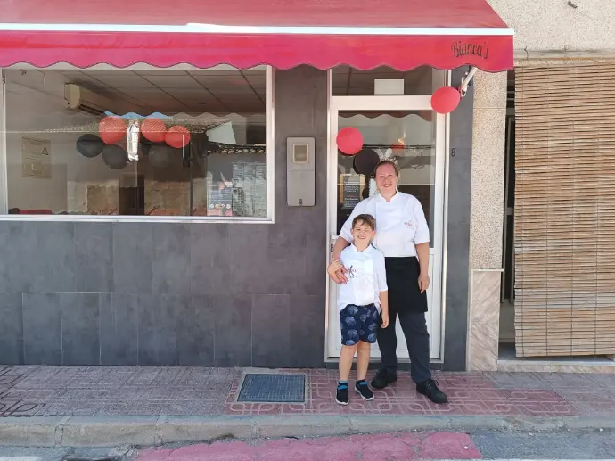 Me in front of restaurant